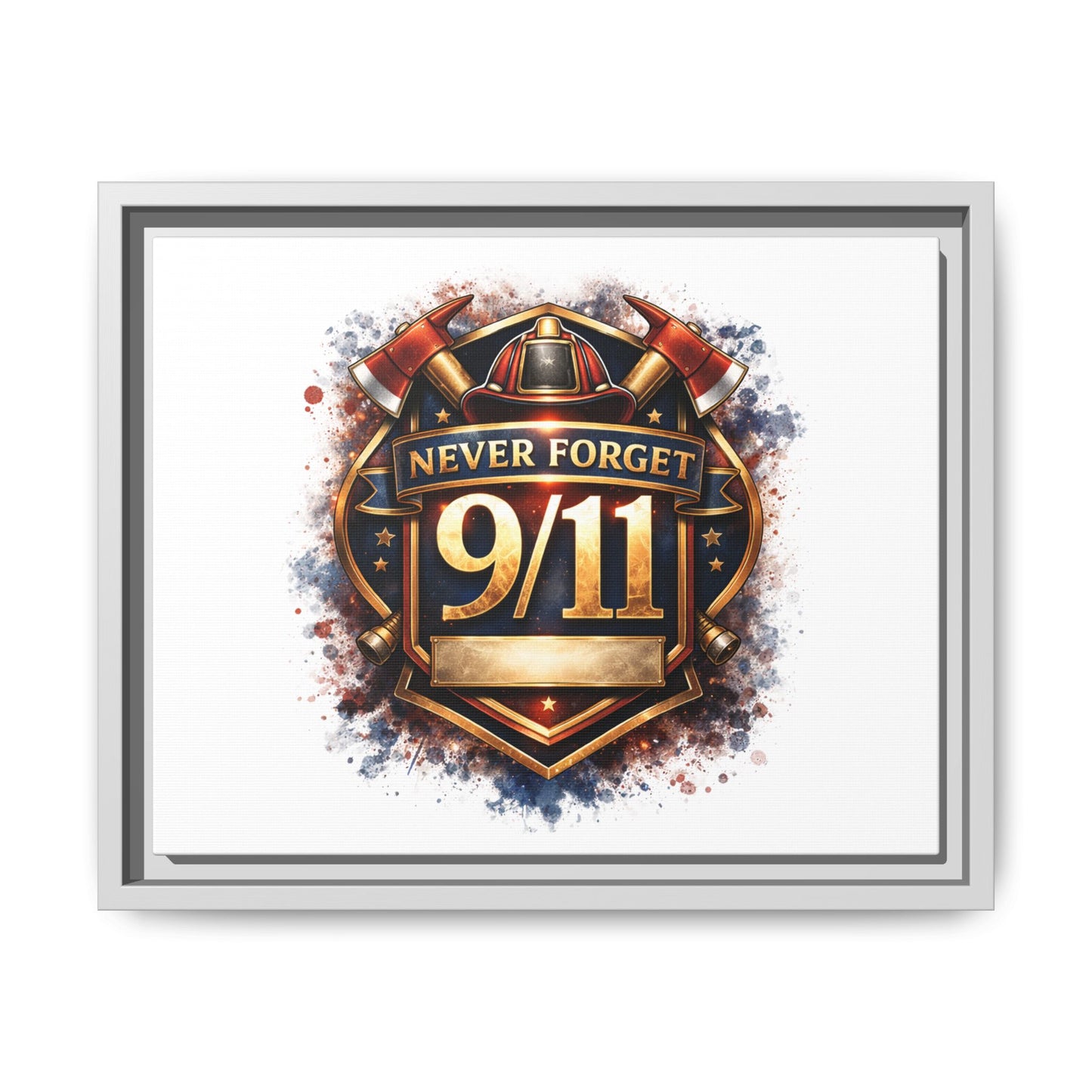 Framed Matte Canvas — 'Never Forget 9/11' Memorial Wall Art