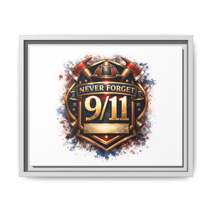 Framed Matte Canvas — 'Never Forget 9/11' Memorial Wall Art