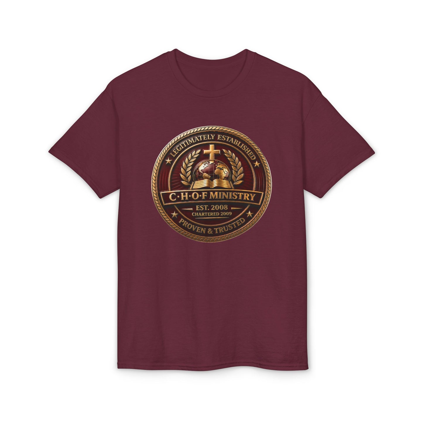 CHOF Ministry Logo T-Shirt — Established 2008 Christian Faith Tee