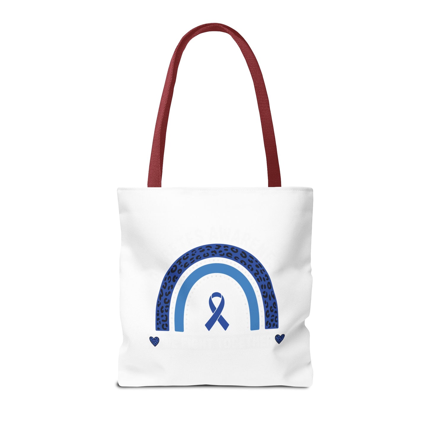 Blue Awareness Ribbon Rainbow Tote Bag – Support & Hope Everyday Tote