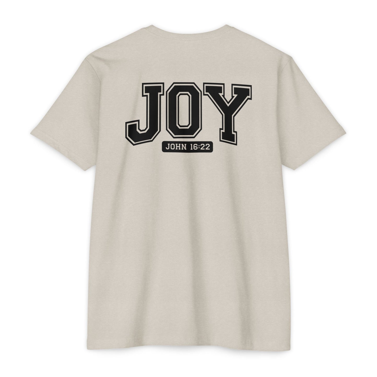 Joy T-Shirt – Christian Scripture John 16:22 College-Style Tee