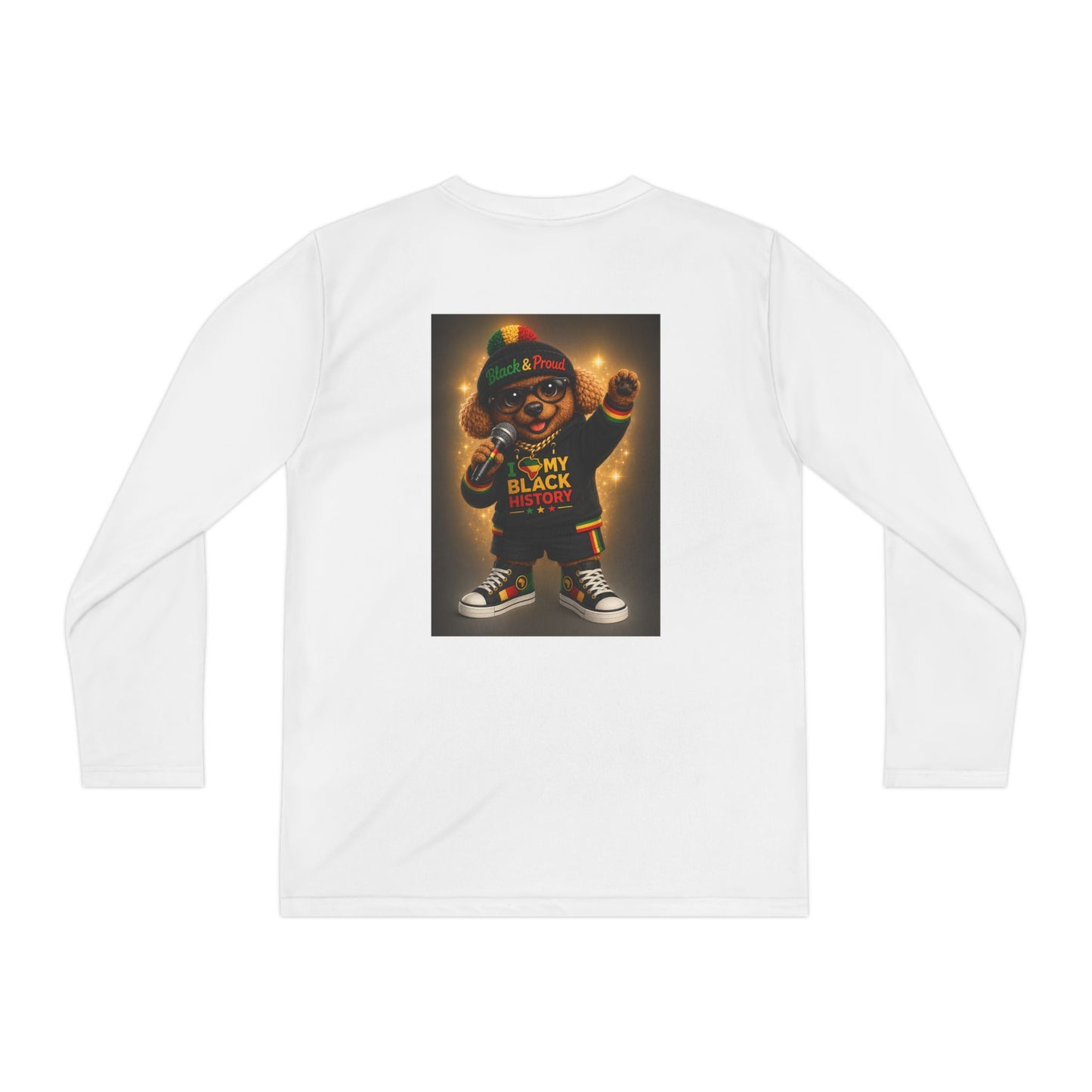 Kids Long Sleeve Tee — "My Black Is Beautiful" Retro Character Graphic