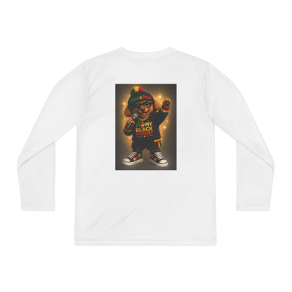 Kids Long Sleeve Tee — "My Black Is Beautiful" Retro Character Graphic