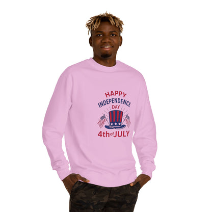 4th of July Sweatshirt – "Happy Independence Day" Patriotic Crewneck