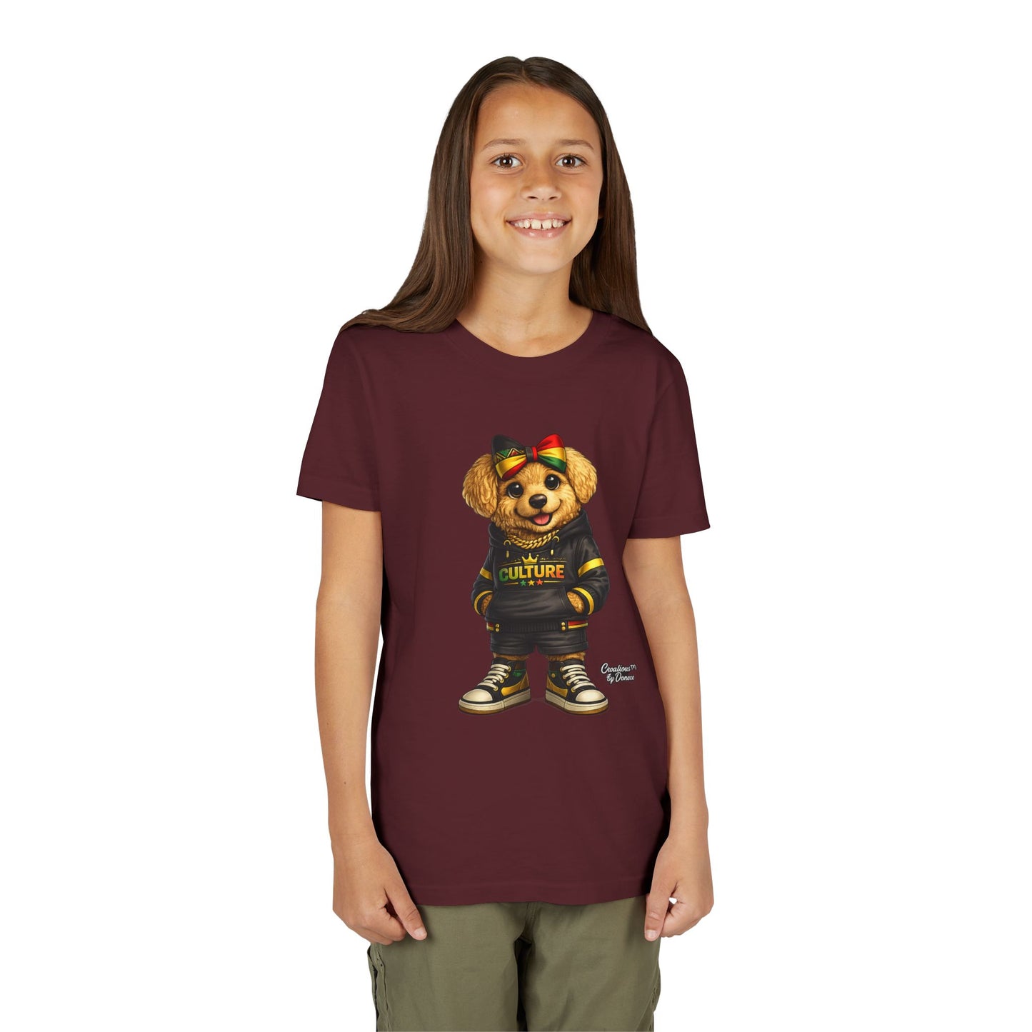 Youth Tee — Cute Rasta Bear "Culture" Graphic Kids T-Shirt