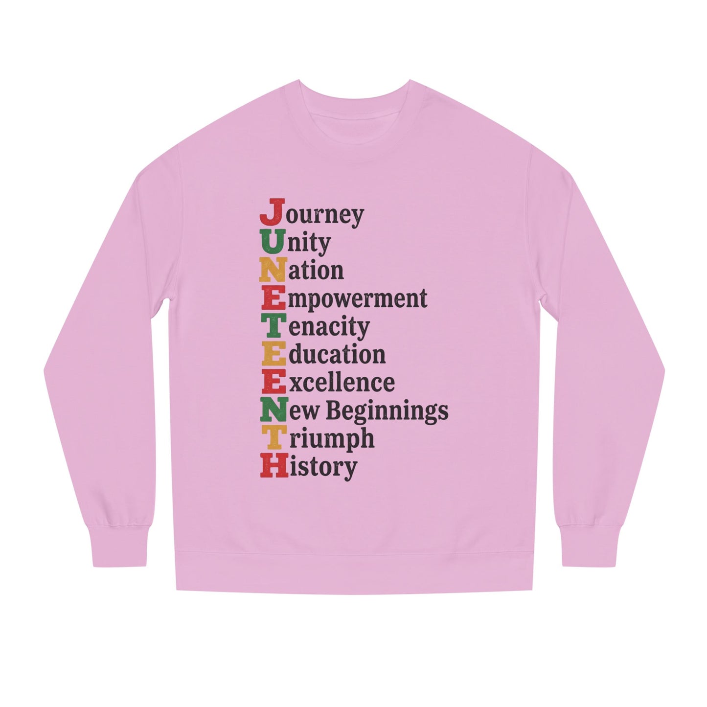Juneteenth Acrostic Sweatshirt — Journey Unity Nation Empowerment Tee