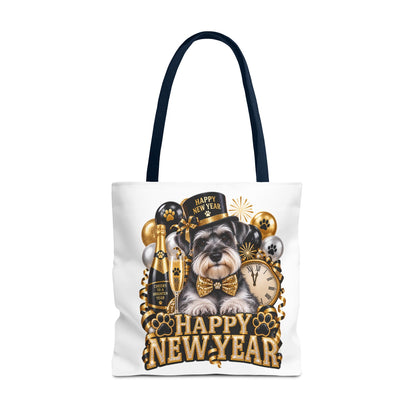 New Year Puppy Tote - Happy New Year Schnauzer Party Bag