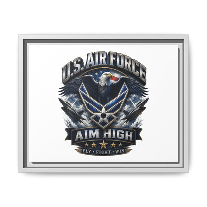 U.S. Air Force 'Aim High' Framed Matte Canvas Wall Art
