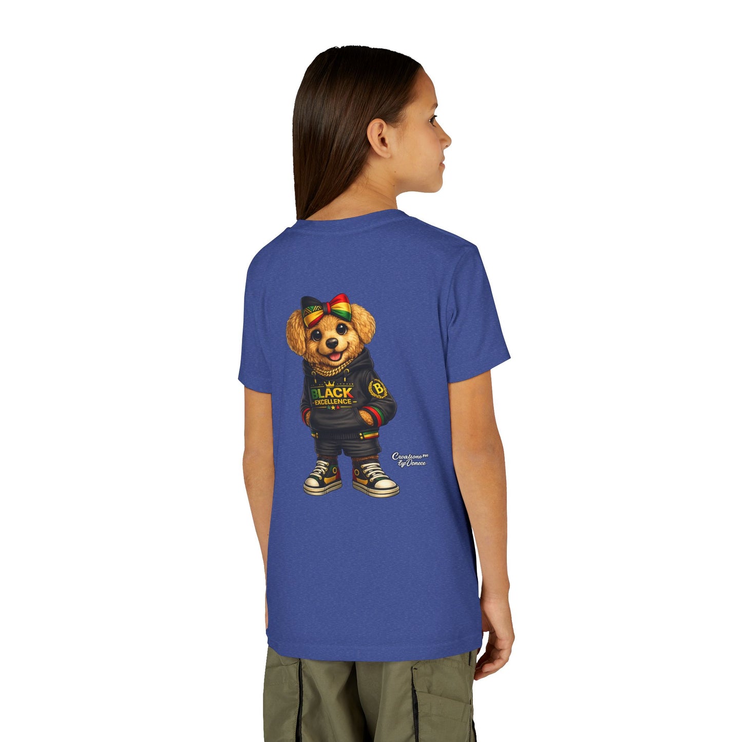Youth Tee — Rasta Teddy "Black Excellence" Graphic Shirt