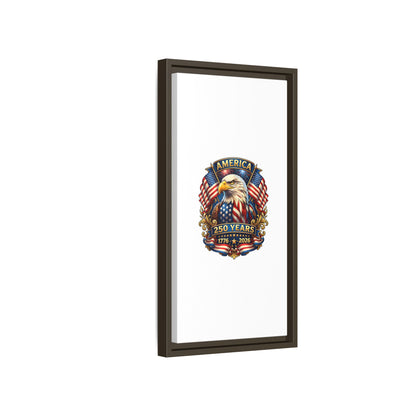 America 250th Anniversary Framed Canvas — Patriotic Bald Eagle Wall Art