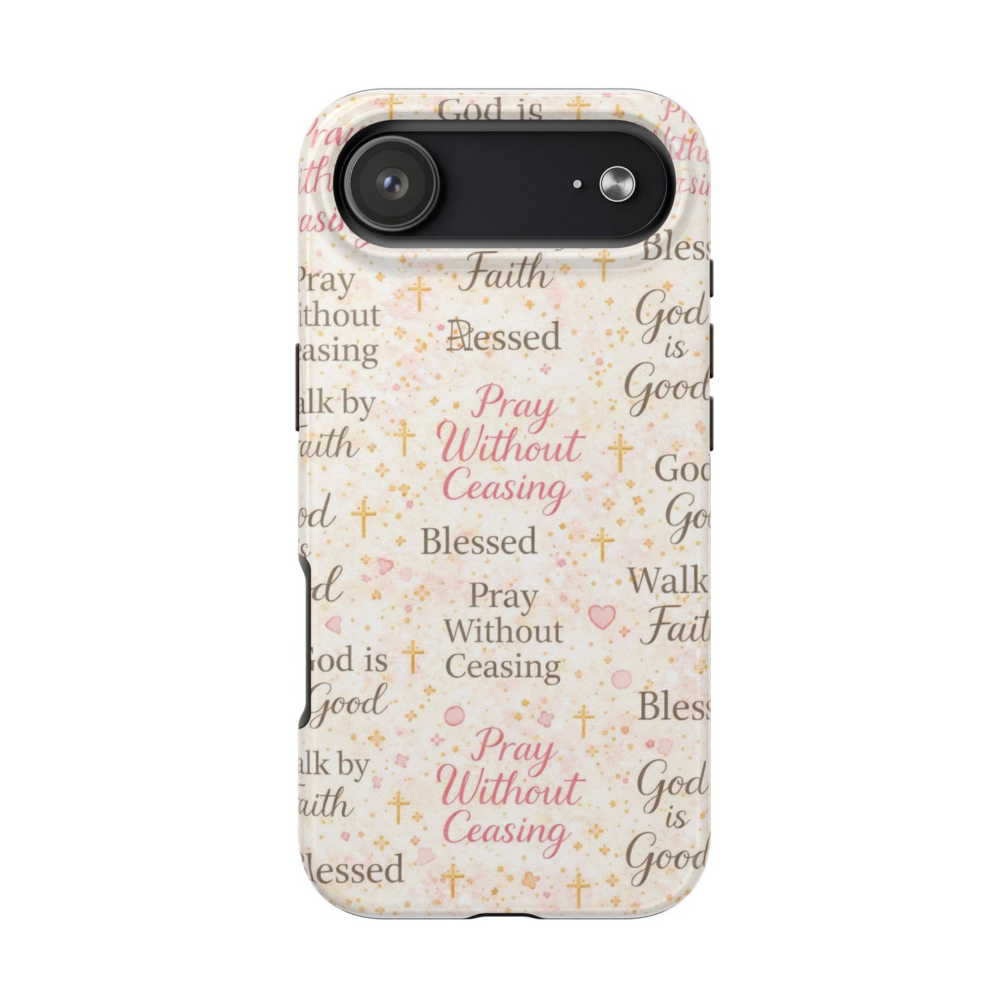 Pray Without Ceasing Phone Case | Christian floral iPhone Case