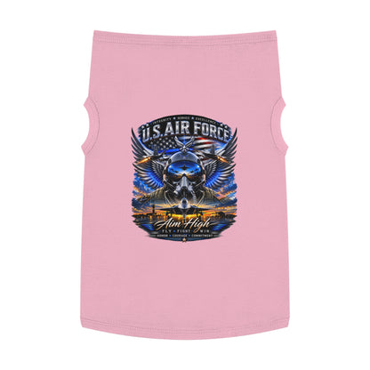 U.S. Air Force Pet Tank Top - "Aim High" Military Pilot Dog Shirt