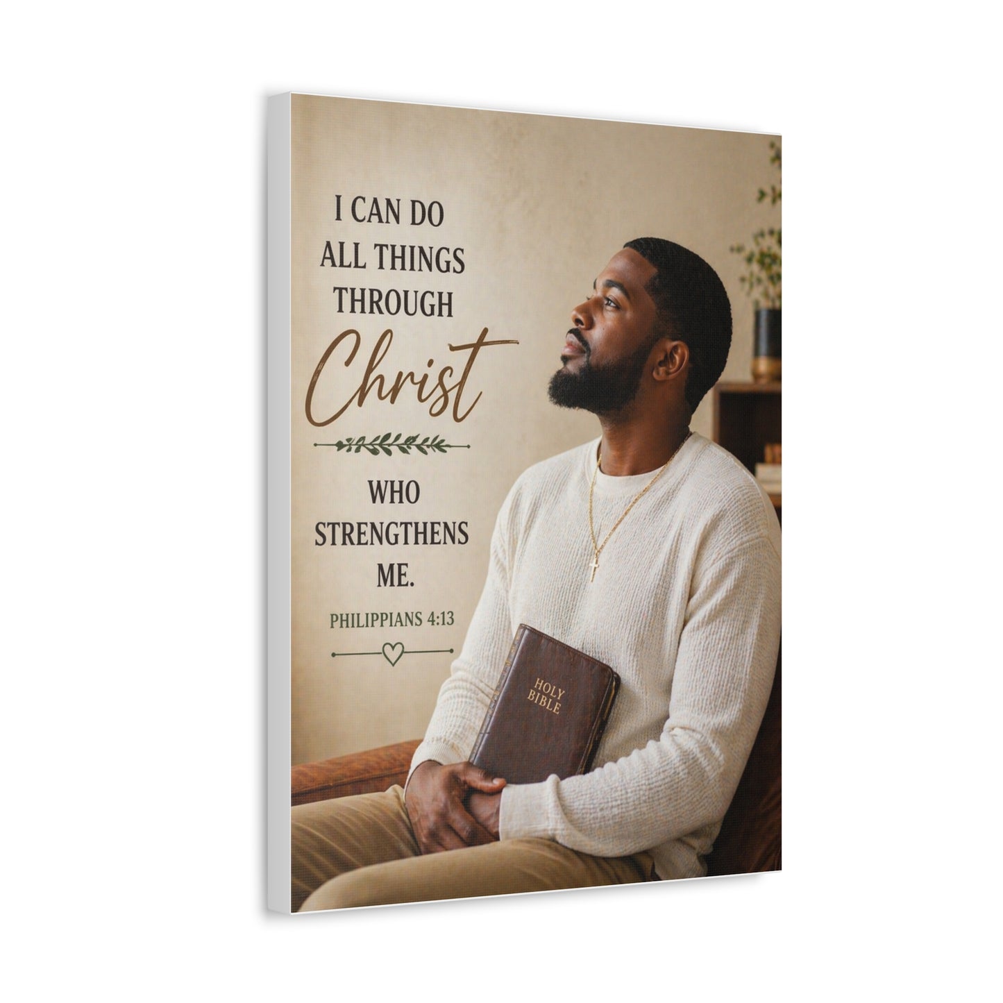 Canvas Wall Art — "I Can Do All Things Through Christ" Inspirational Bible Verse (Philippians 4:13)
