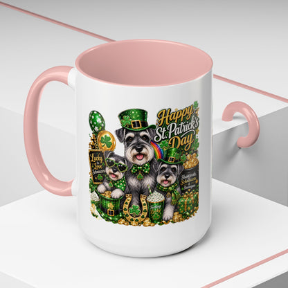 St. Patrick’s Day Dog Coffee Mug — Happy St. Patrick’s Day Accent Mug (11/15oz)