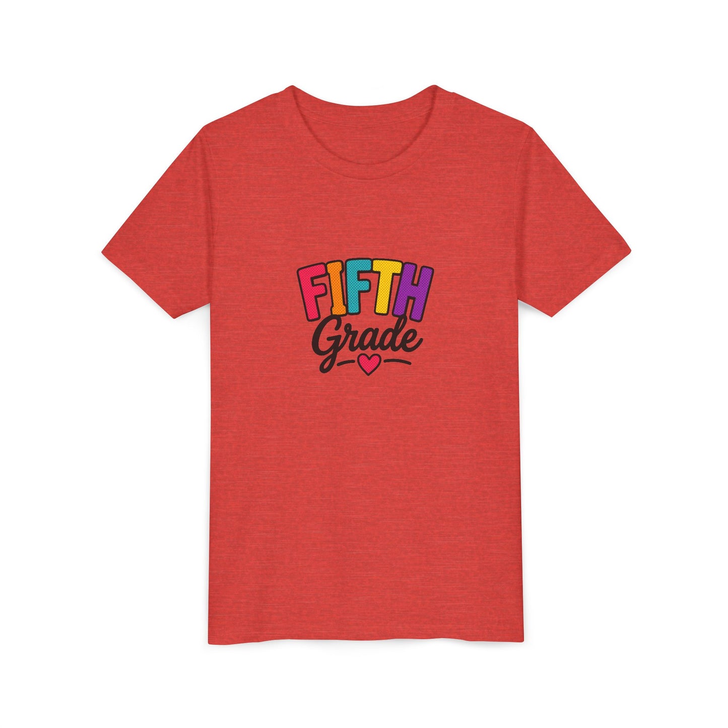 Fifth Grade Kids T‑Shirt – Colorful Back-to-School Tee with Heart