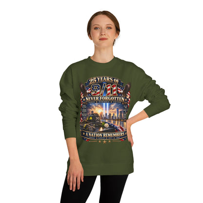 9/11 Memorial Sweatshirt — "25 Years of 9/11 Never Forgotten" Tribute Crewneck
