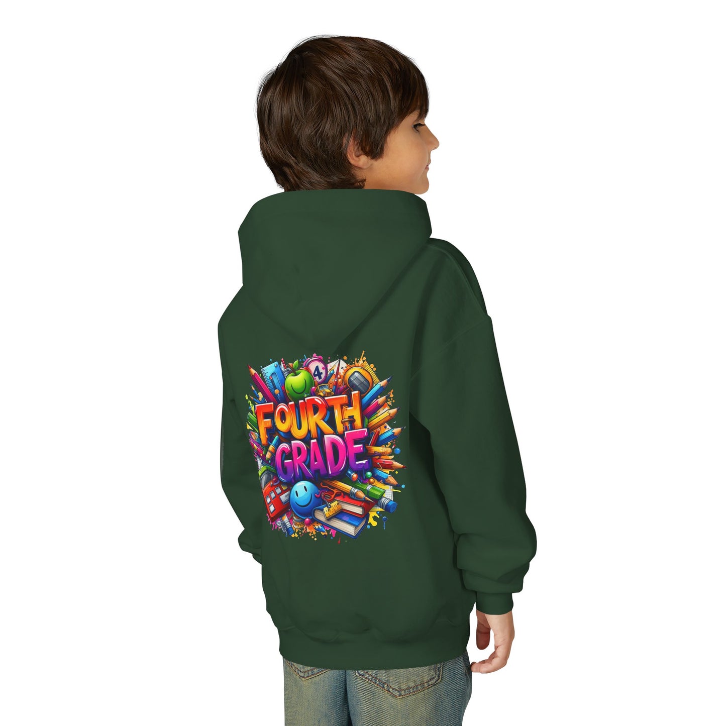 Fourth Grade Youth Hoodie — Colorful Back-to-School Kids Sweatshirt