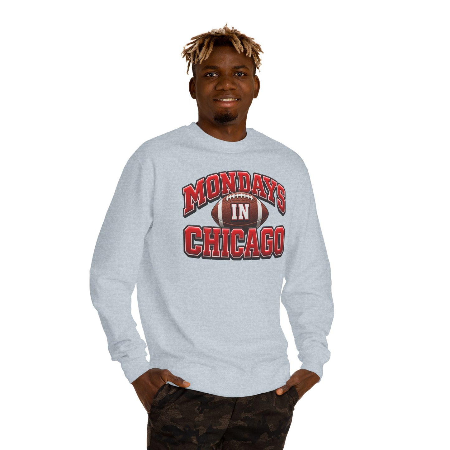 Mondays in Chicago Football Crewneck Sweatshirt