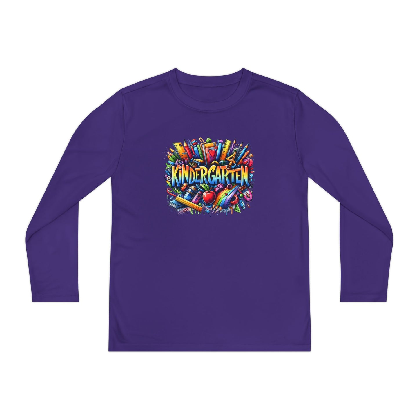 Kindergarten Crayons Youth Long Sleeve Tee