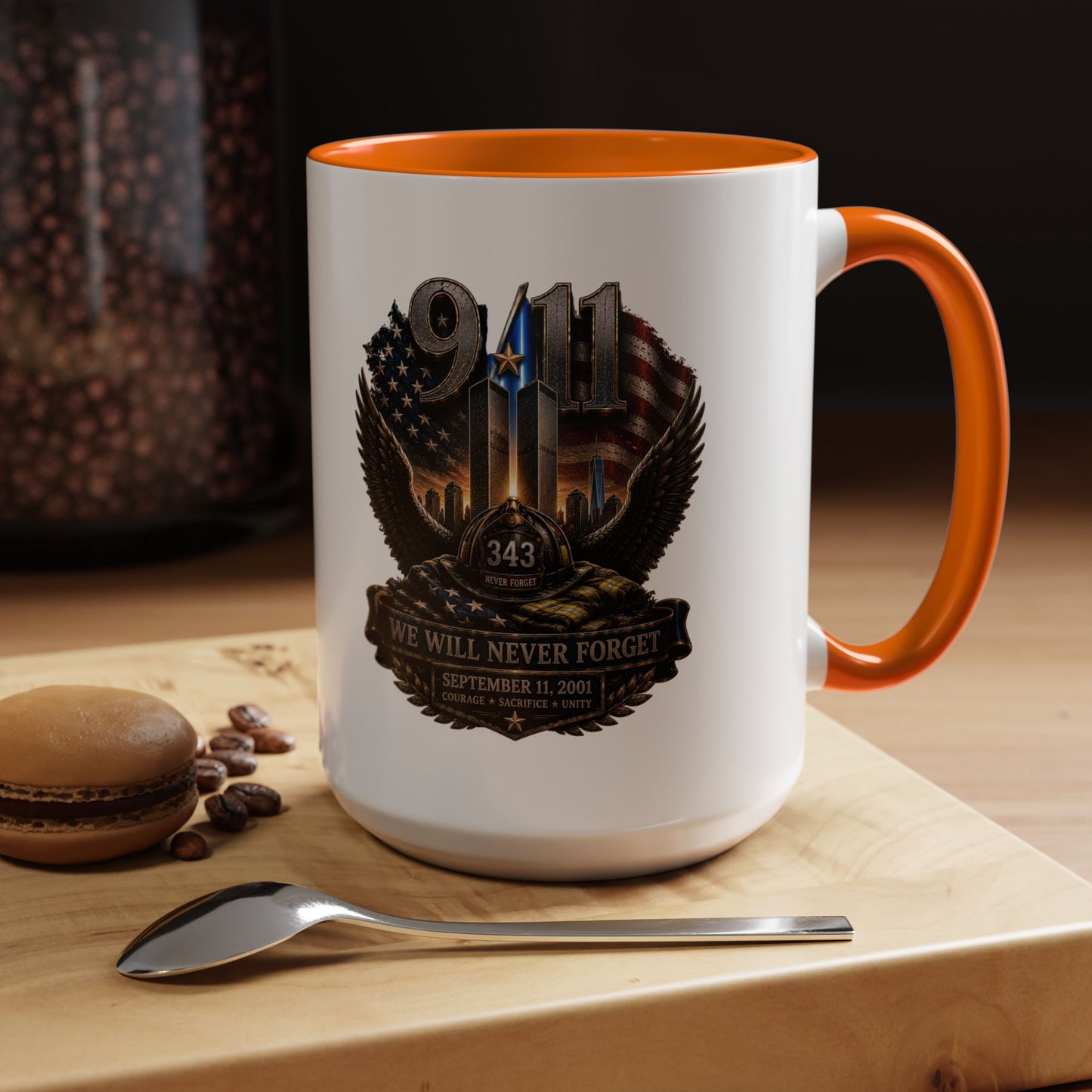 9/11 Memorial Coffee Mug - 'We Will Never Forget' Tribute Accent Mug