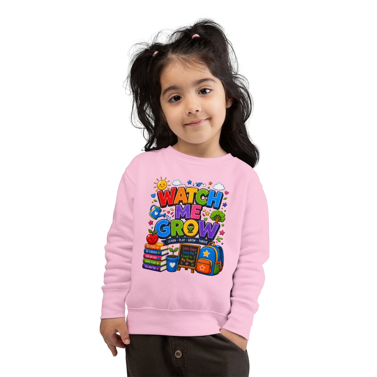 Toddler Sweatshirt — "Watch Me Grow" Back-to-School Kids Pullover