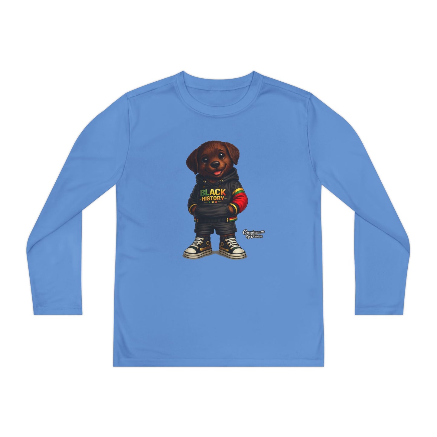 Kids Long Sleeve Tee — Rasta Teddy 'Black Excellence' Graphic