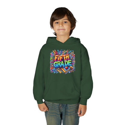 Fifth Grade Kids Hoodie - Colorful School Supplies Back-to-School Sweatshirt