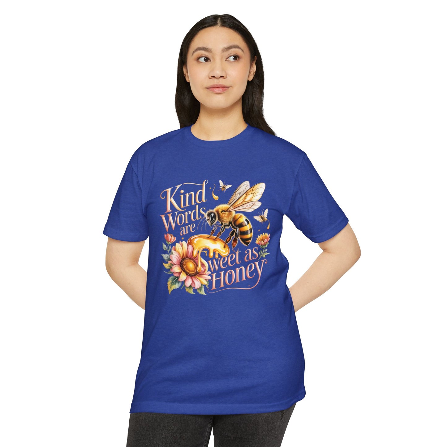 Kind Words Are Sweet As Honey Tee — Bee Floral Inspirational T-Shirt