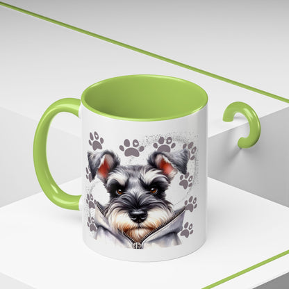 Schnauzer Paw Print Accent Coffee Mug (11/15oz)