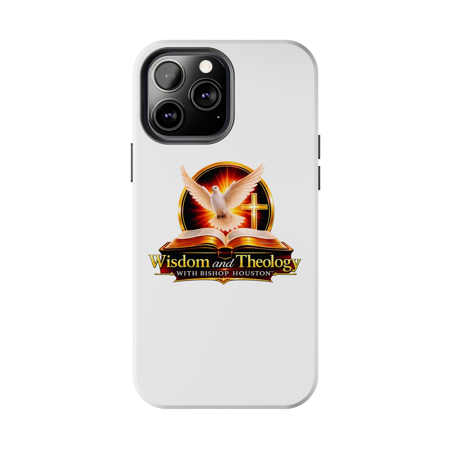 Wisdom and Theology Tough Phone Case — Christian Dove & Cross Design