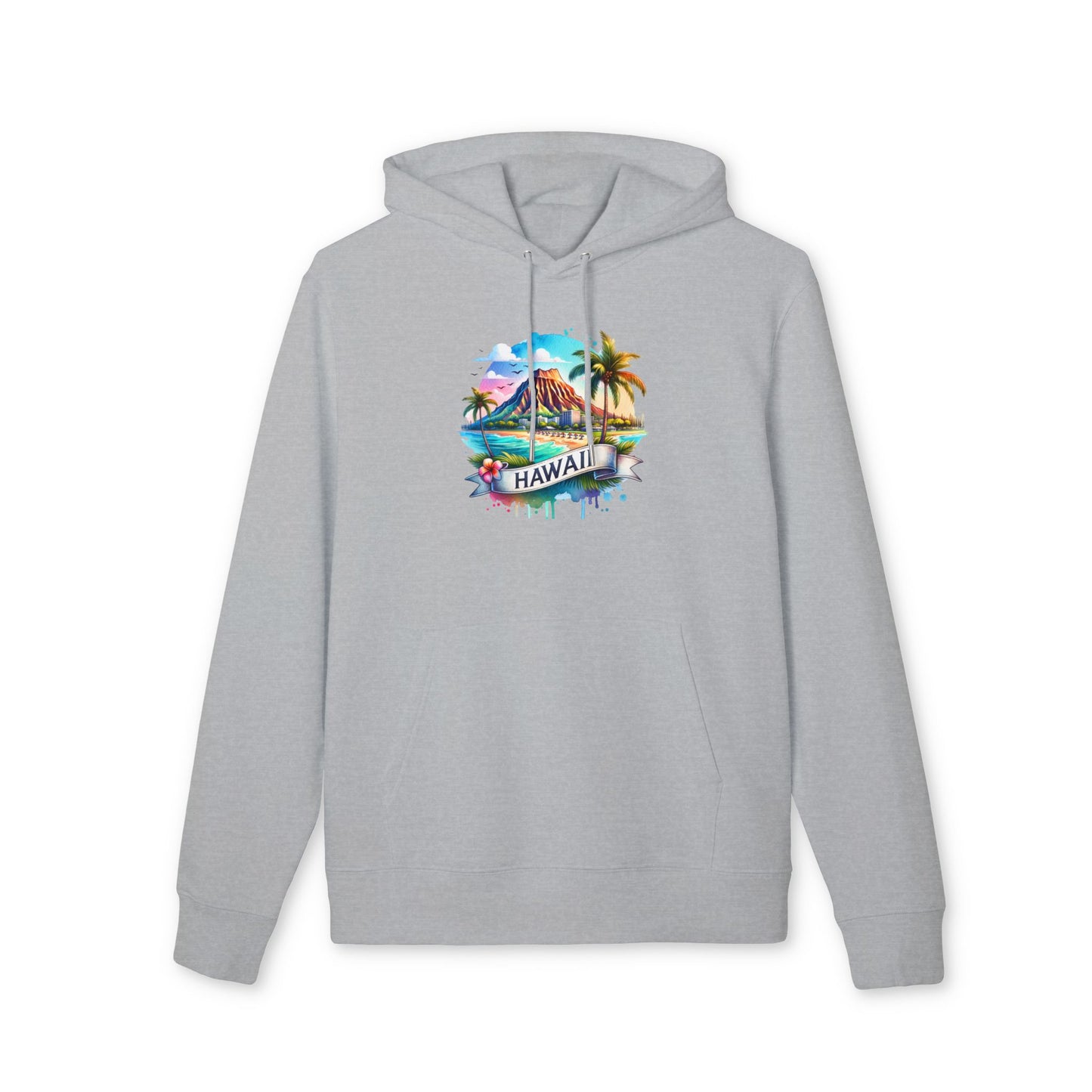 Hawaii Watercolor Hoodie — Tropical Island Palm Beach Pullover