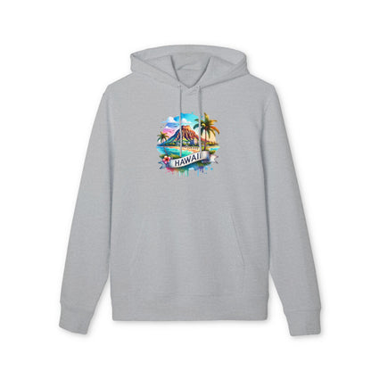Hawaii Watercolor Hoodie — Tropical Island Palm Beach Pullover