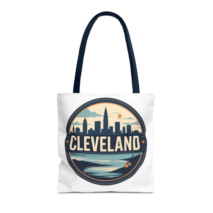 Cleveland Skyline Tote Bag — Vintage Cityscape Beach Design