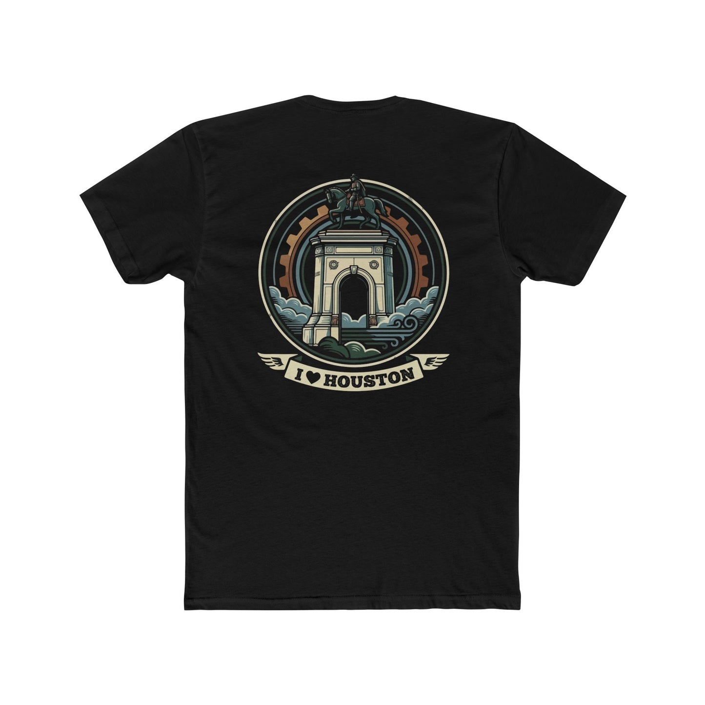 I  Houston T-Shirt — Vintage Monument Cityscape Tee for Locals & Tourists