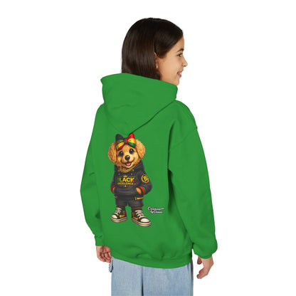 Youth Hoodie — Black Excellence Bear Graphic Sweatshirt (Kids)