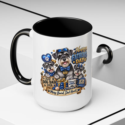 Father's Day Dog Dad Coffee Mug — "Happy Father's Day" Accent Mug (11/15oz)