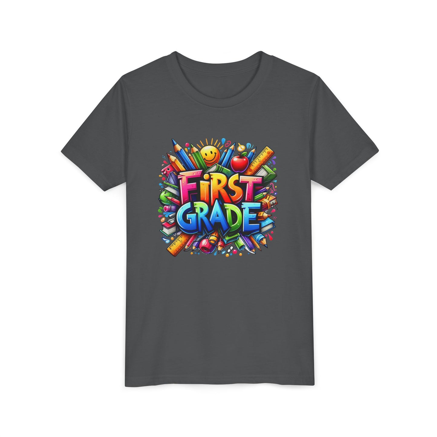 First Grade Kids Tee — Colorful Back-to-School Shirt for Boys & Girls