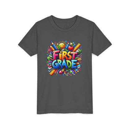 First Grade Kids Tee — Colorful Back-to-School Shirt for Boys & Girls