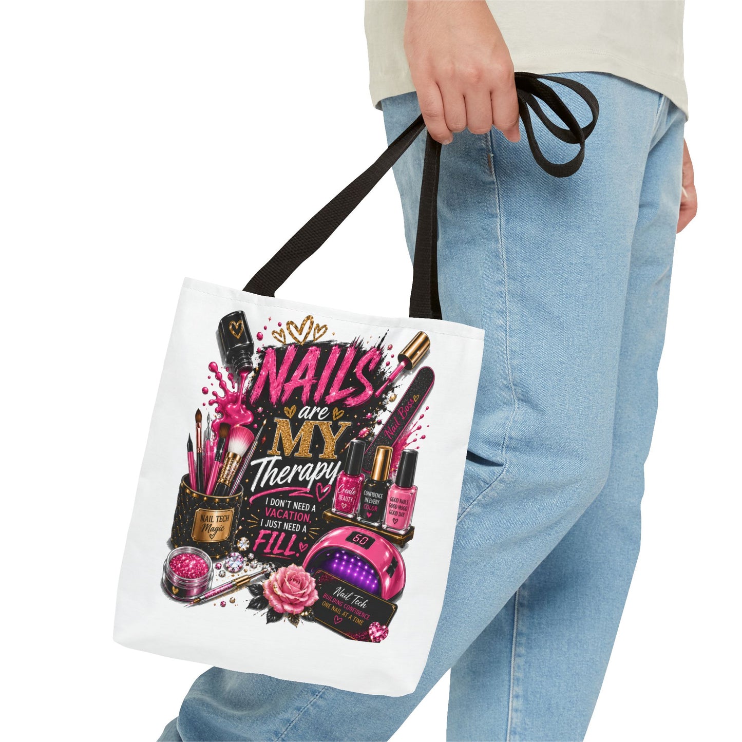 Nails Are My Therapy Tote Bag — Nail Tech Cosmetic Makeup Salon Gift