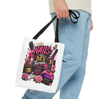 Nails Are My Therapy Tote Bag — Nail Tech Cosmetic Makeup Salon Gift