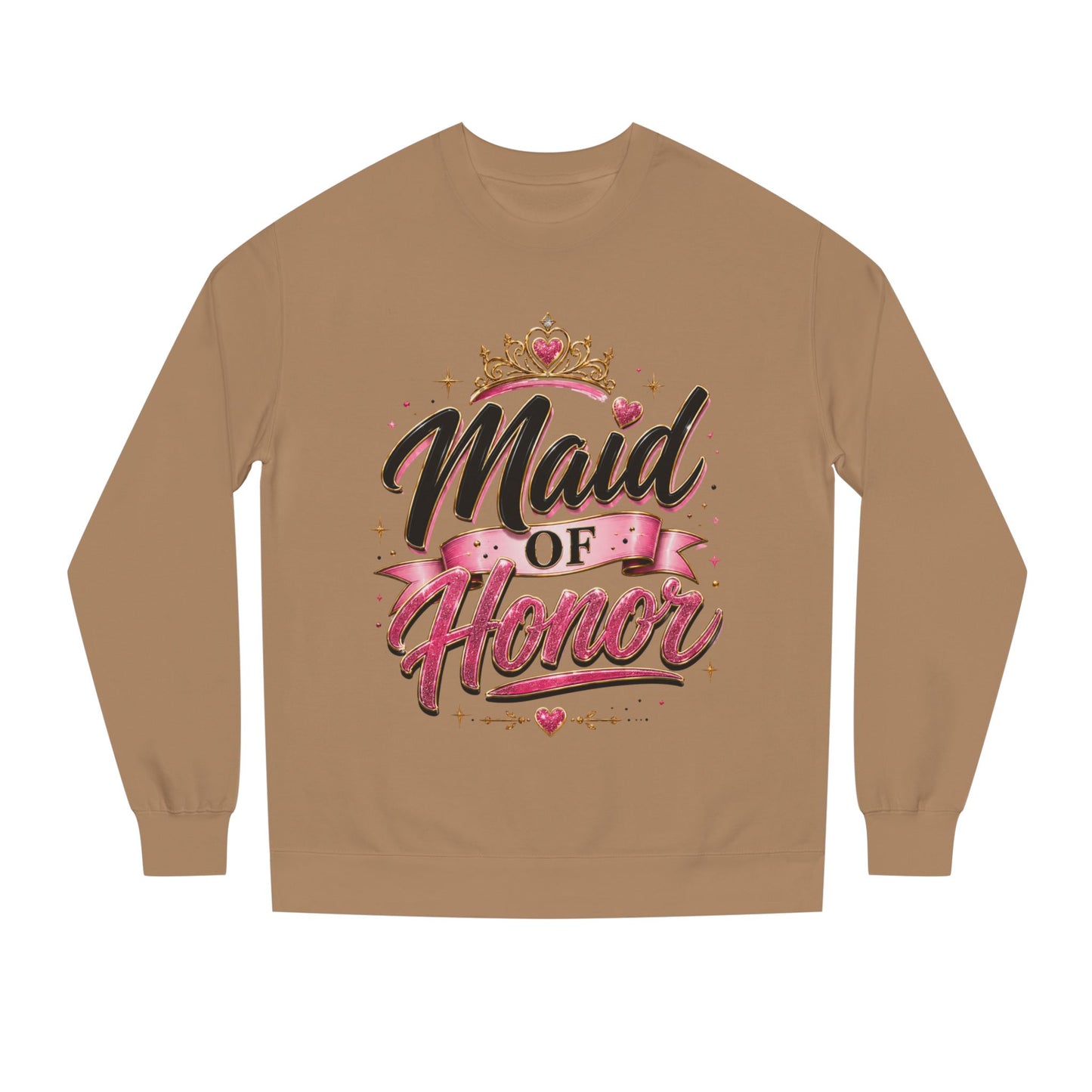 Maid of Honor Sweatshirt — Pink Script Bridal Party Crewneck