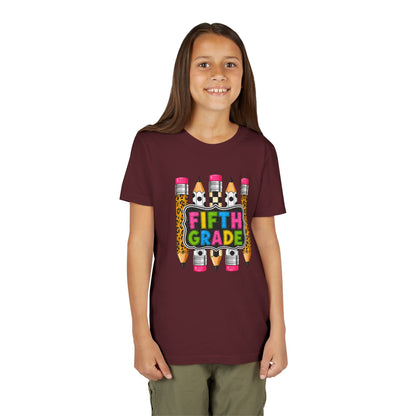 Fifth Grade Pencil Kids Tee — Back to School Youth Short Sleeve Shirt