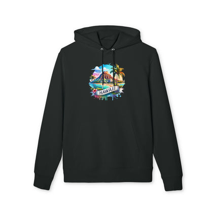 Hawaii Watercolor Hoodie — Tropical Island Palm Beach Pullover