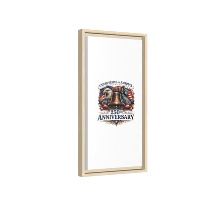 250th Anniversary Framed Canvas - United States of America Patriotic Liberty Bell Print