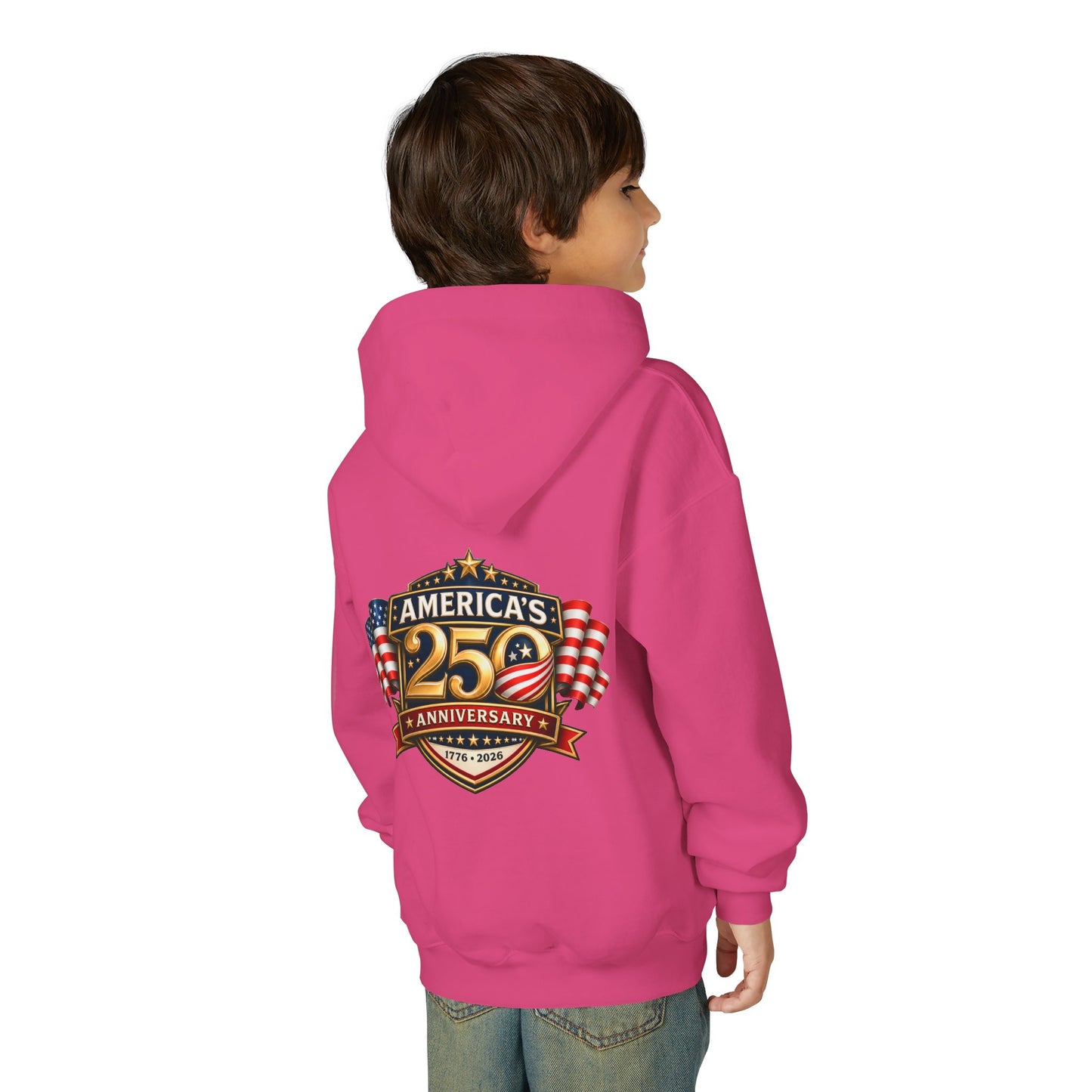 Youth Hoodie — "America's 250th Anniversary" Patriotic 1776-2026 Celebration Design