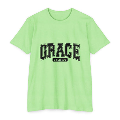 Grace T-Shirt — Faith Graphic Tee ("GRACE" with 2 Cor 12:9)