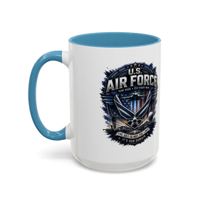 U.S. Air Force Accent Coffee Mug — Military Emblem 11/15oz