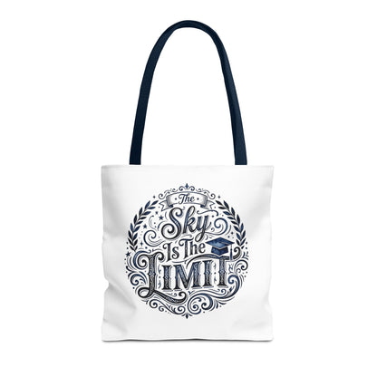 Graduation Tote Bag — "The Sky Is the Limit" Inspirational Canvas Tote