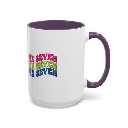 Six Seven Retro Accent Coffee Mug — Colorful 11/15oz Ceramic Tea Cup