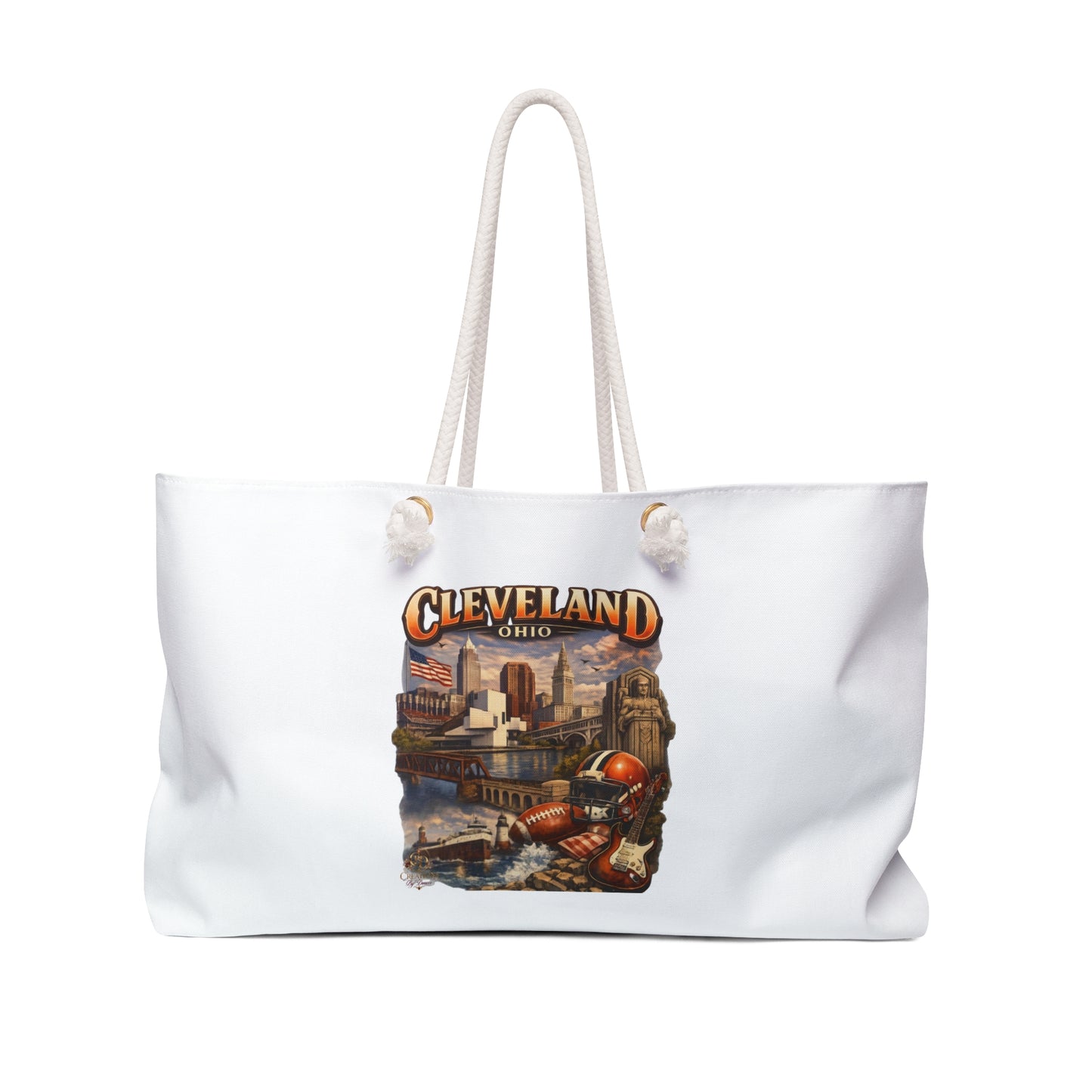 Cleveland Ohio Weekender Bag – Vintage Cityscape Travel Tote